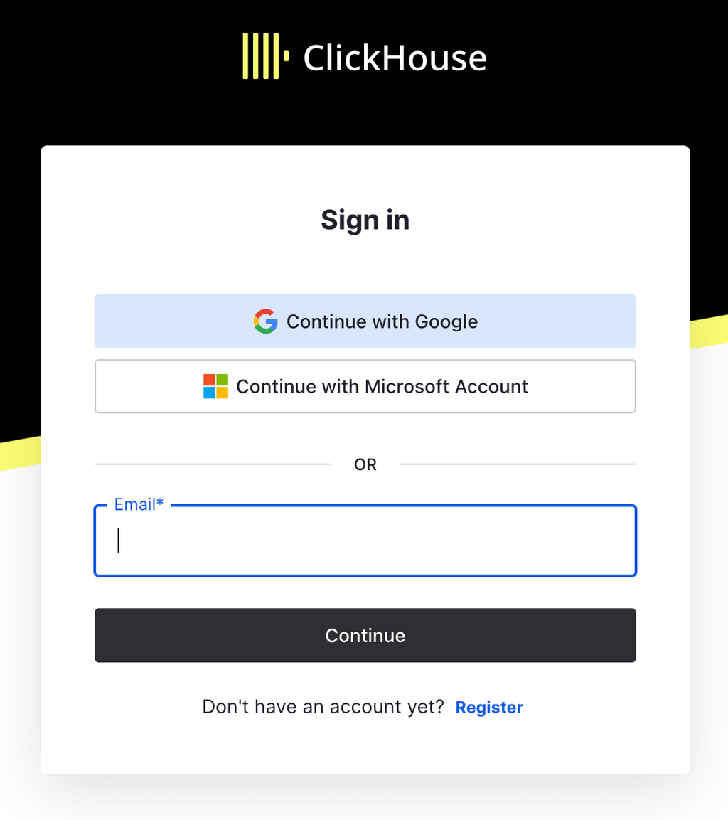 ClickHouse Cloud 가입