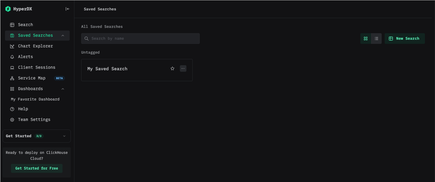 저장된 검색 목록 페이지